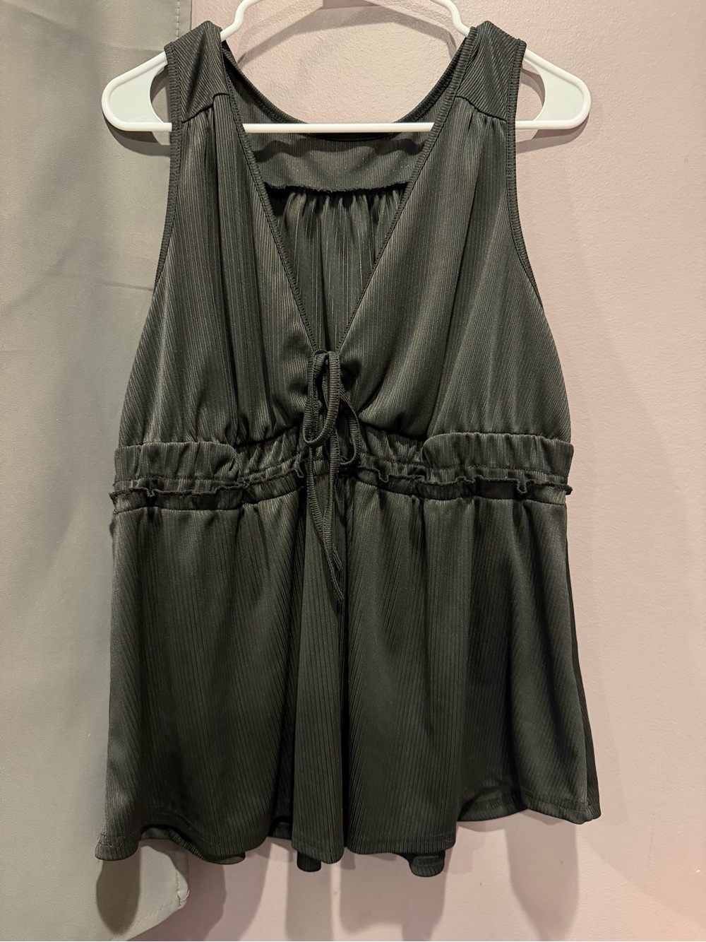Women's black Tie-Front Tank Top